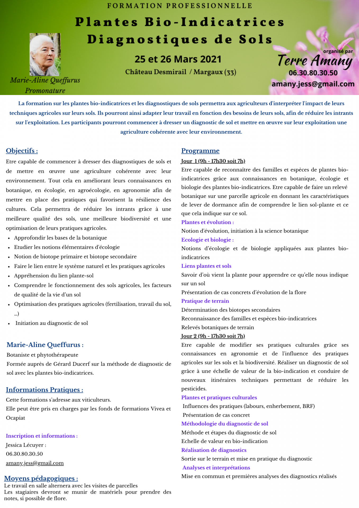 Programme formation plantes bio indicatrices